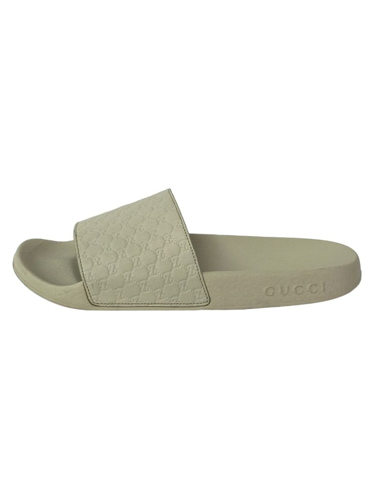 Gucci Sandals 37 Micro Gg Ivory Leather